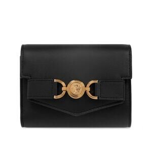 Versace Medusa 95 Black Leather Wallet with Gold Medusa Emblem